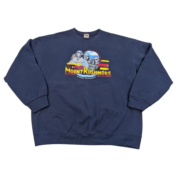 Vintage Mount Rushmore Sweatshirt Adult XL – Blue – Fruit‎ of the Loom Tag – 90s - Picture 2 of 9